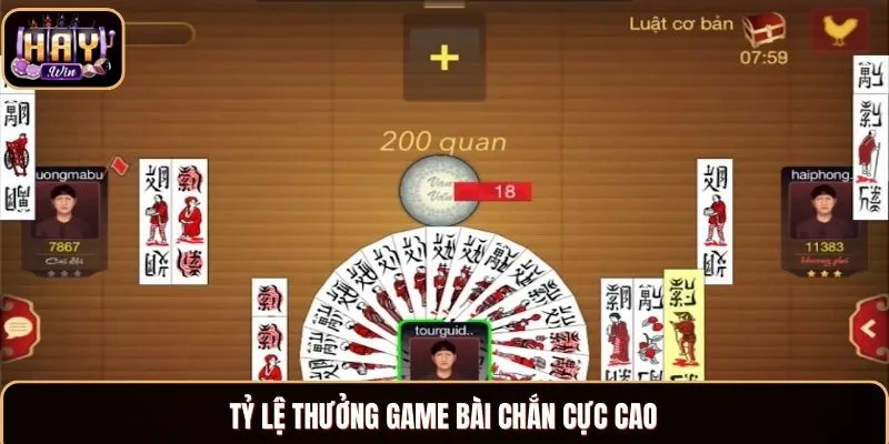 Tỷ lệ thưởng game bài Chắn cực cao